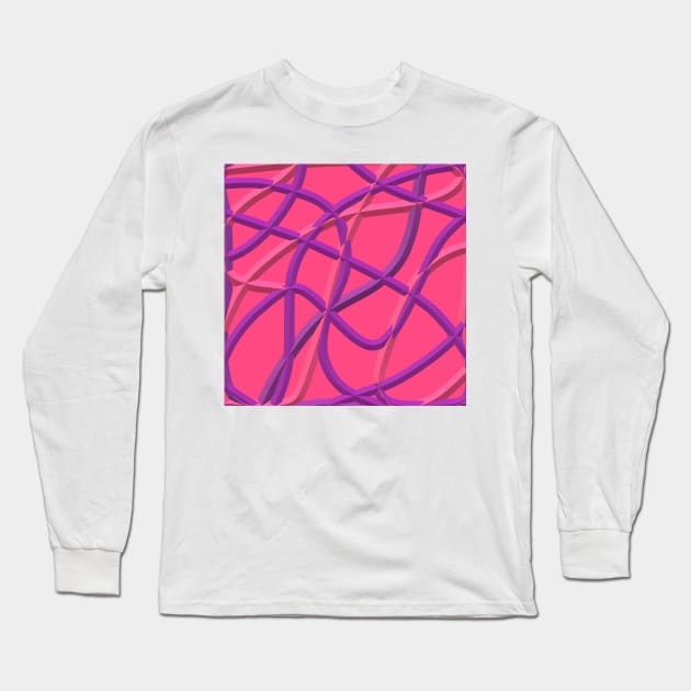 Pink and Purple Twists Long Sleeve T-Shirt by Art By LM Designs 